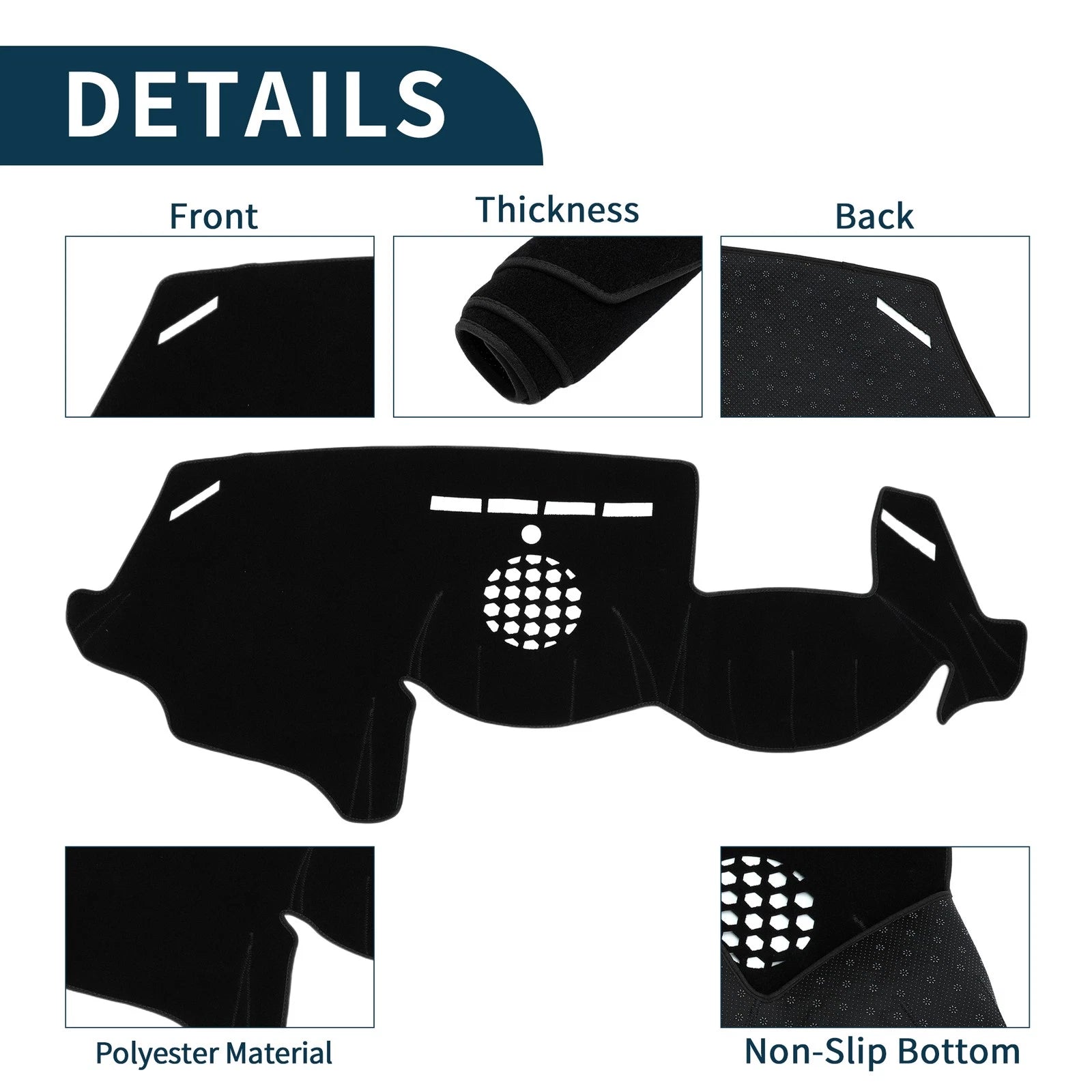 Dashboard Cover Mat for BMW 6 Series (2003–2010) Sun Protector Black
