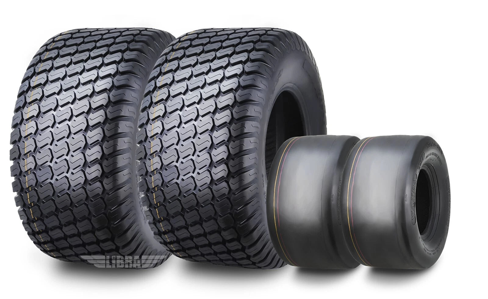 Set of 2 Turf Tires for Zero Turn Lawn Mower (13X6.5-6 & 26X12-12) - 13207/13056