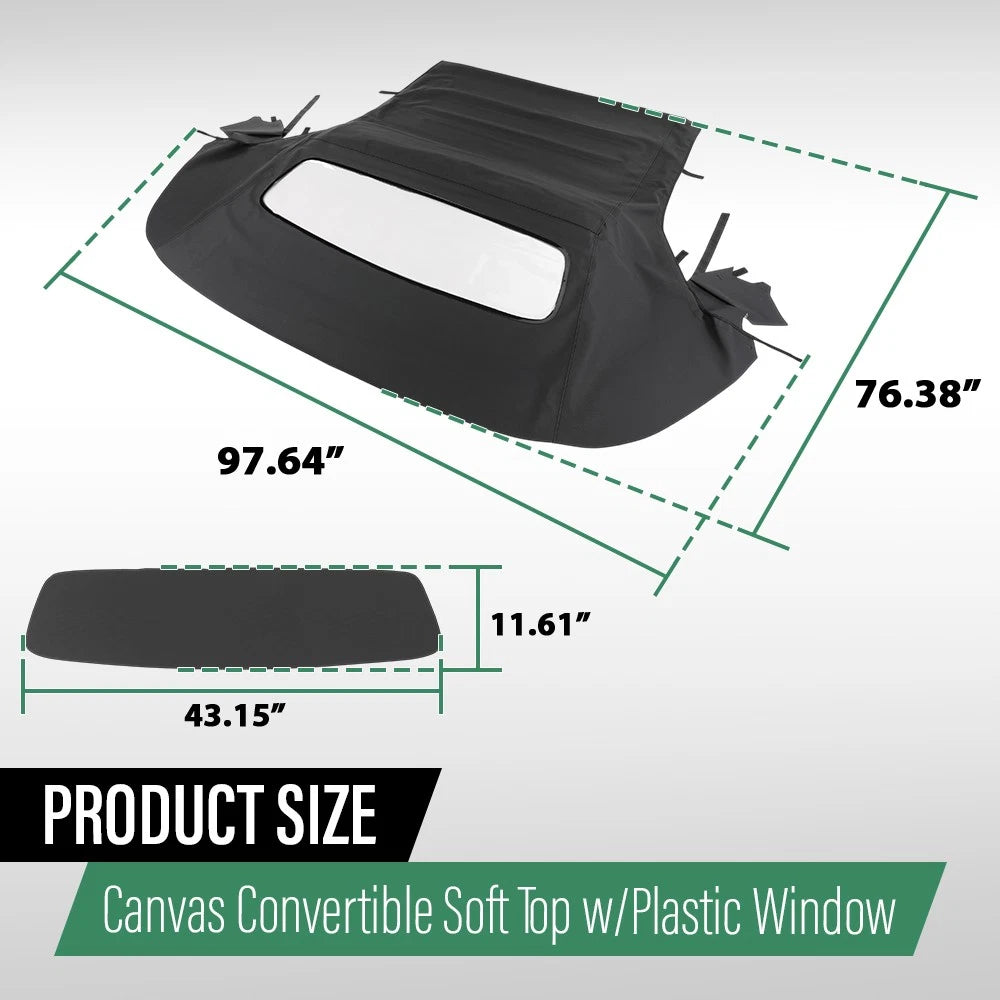 Convertible Soft Top & Plastic Window for Ford Mustang (2005–2014)
