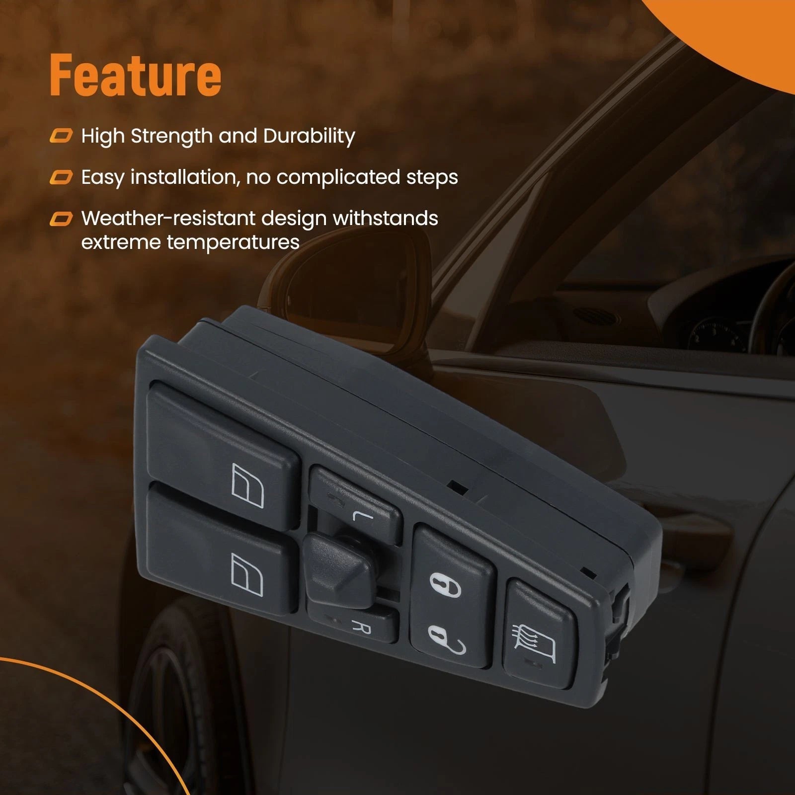 Window Switch with Power Locks for Volvo VAH (2011–2015) 21354601 Front Left