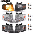 Set of 2 Headlights for Ford Expedition (2007–2014) with Bulbs