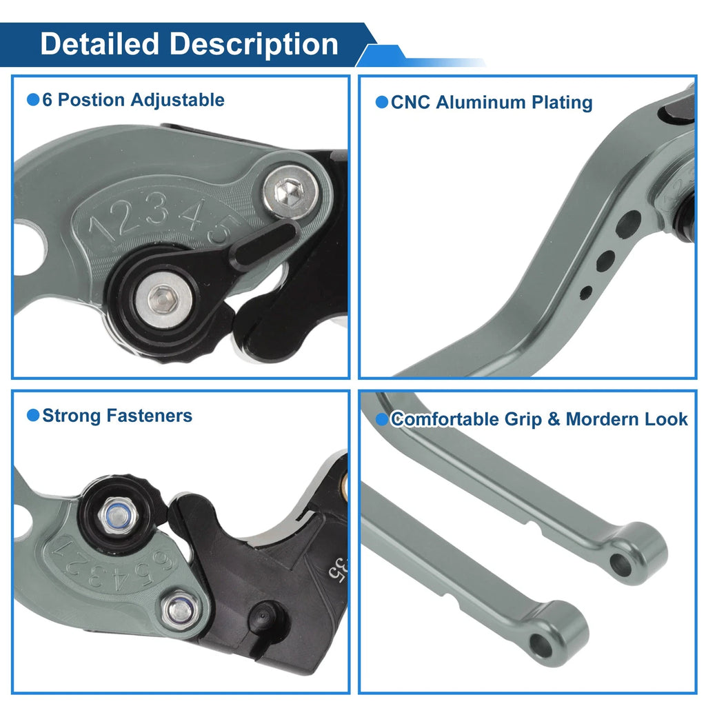 Adjustable Brake Clutch Levers for Suzuki GSXR1000 (2005–2006) Titanium Tone