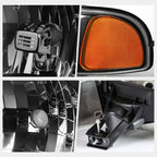 Upper Black Housing Headlight & Amber Side Corner Lamp for GMC Sierra/Yukon (1999–2007)
