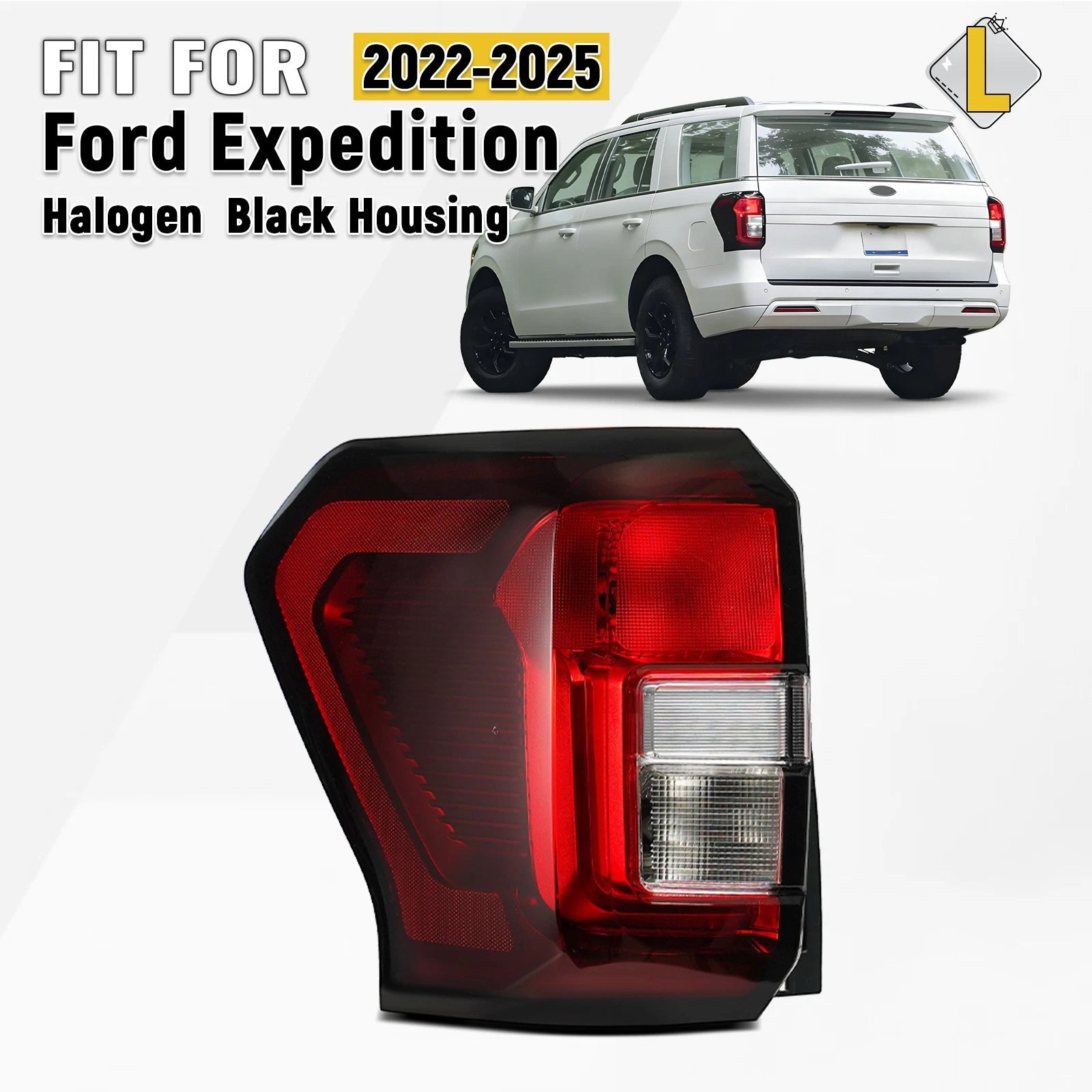 Halogen Tail Light for Ford Expedition (2022–2025) Black Left Driver LH