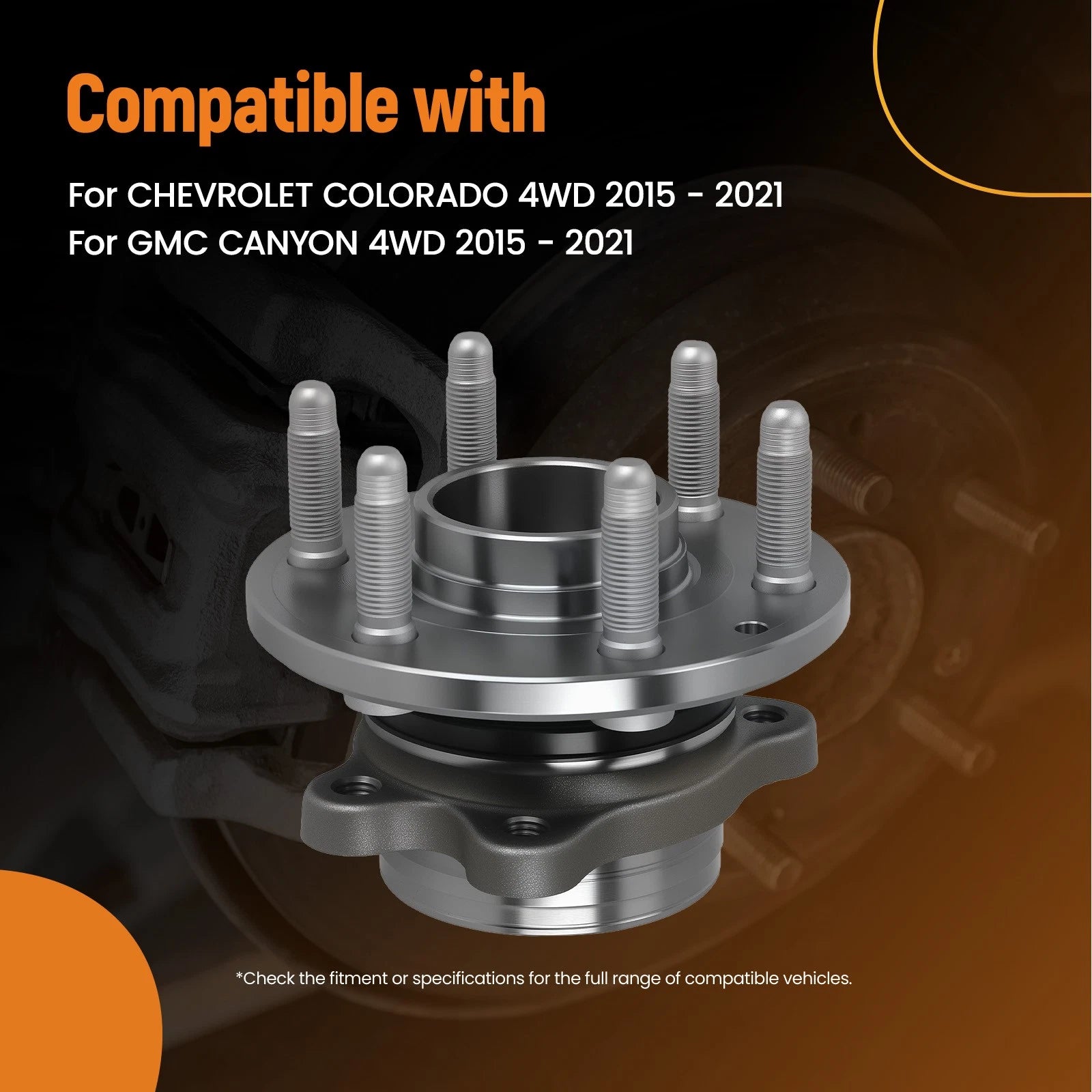 2X Front Left Right Wheel Hub Bearing for Chevrolet Colorado 4WD (2015–2021)