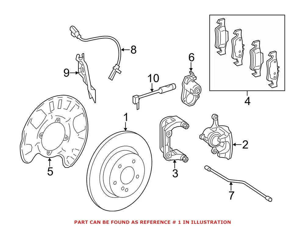 Disc Brake Rotor Rear 345mm for Mercedes (2012–2018) 1664230512