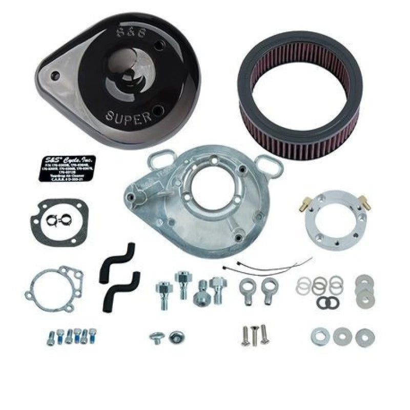 Teardrop Air Cleaner Kit for Harley Davidson BT Models (2001–2017) - Gloss Black