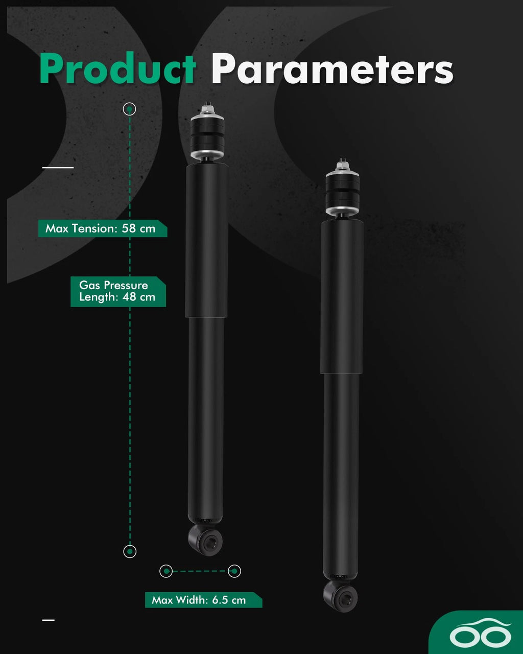 Set of 2 Rear Shocks Struts for Ford Mustang (1994–2004)