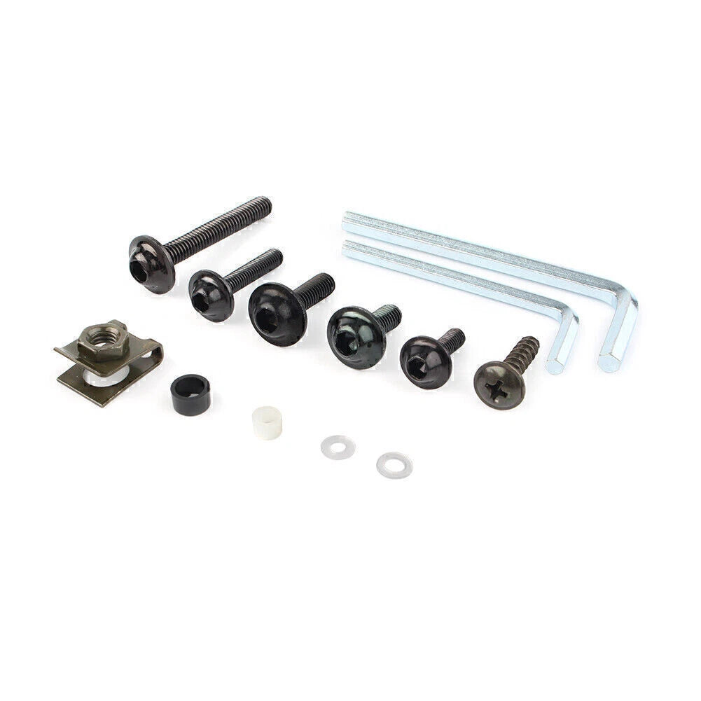Fairing Bolt Bodywork Screws Nuts Kit for Kawasaki (CNC Alloy, Black)