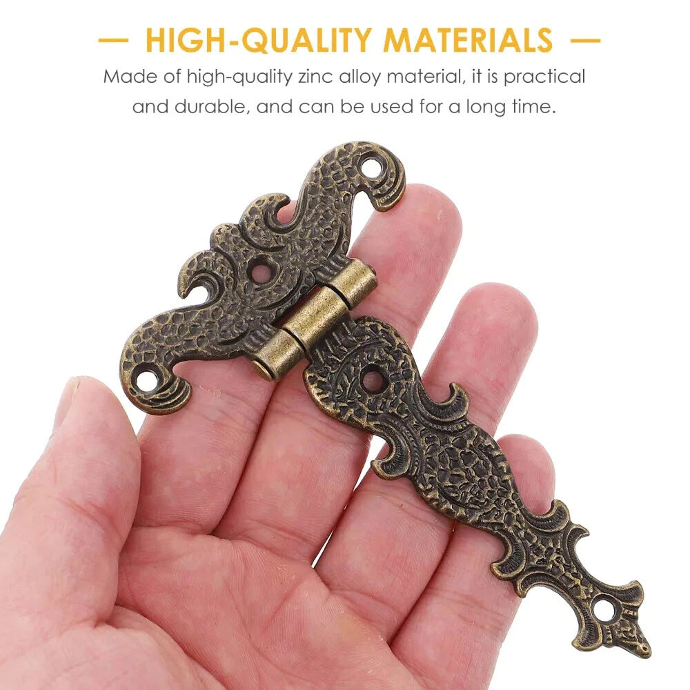 Set of 4 Antique Decorative Hinges for Wooden Box