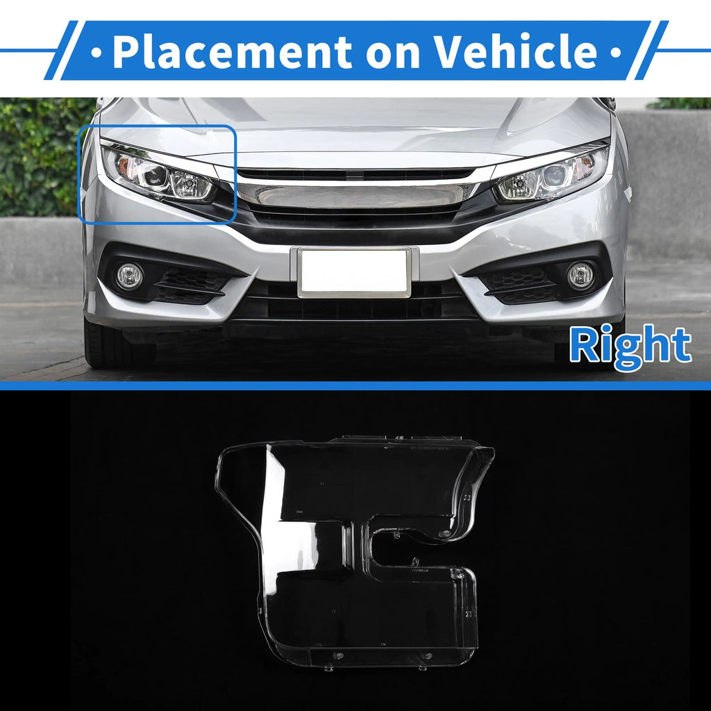 1 Pcs Headlight Lens Cover for Ford F-150 (2015–2017) PC Clear