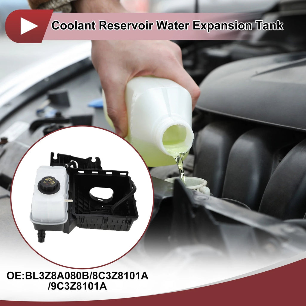 Coolant Expansion Overflow Tank with Cap & Pipe No.BL3Z8A080B for Ford F-150 