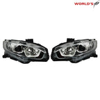 Set of 2 Headlights for Honda Civic (2016–2020) Electroplated Halogen