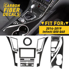 Set of 11 Carbon Fiber Interior Trim Covers for Infiniti Q50 Q60 (2014–2019)