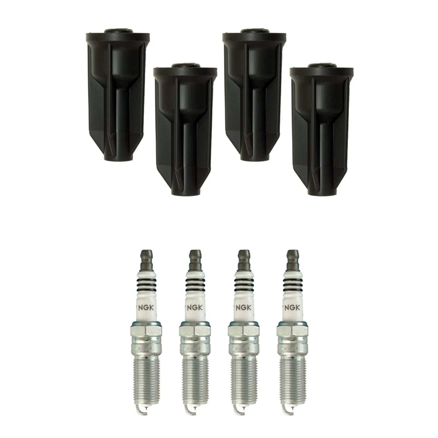 Set of 4 NGK Iridium IX Spark Plugs & Coil Boots for Canyon Colorado (2004–2012)