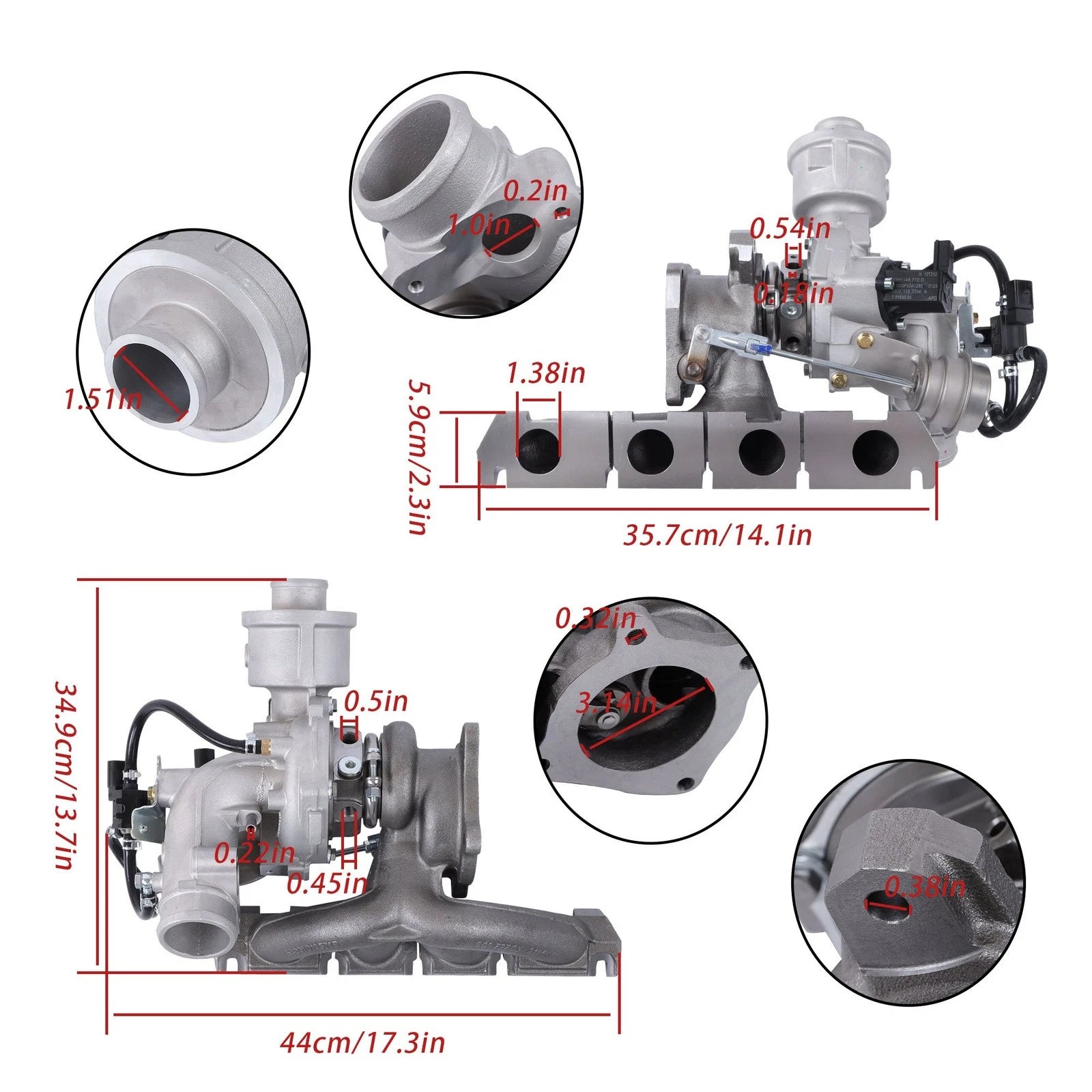 Turbocharger for Audi A3 A4 A4 Quattro TT 2.0T (2005â2013)