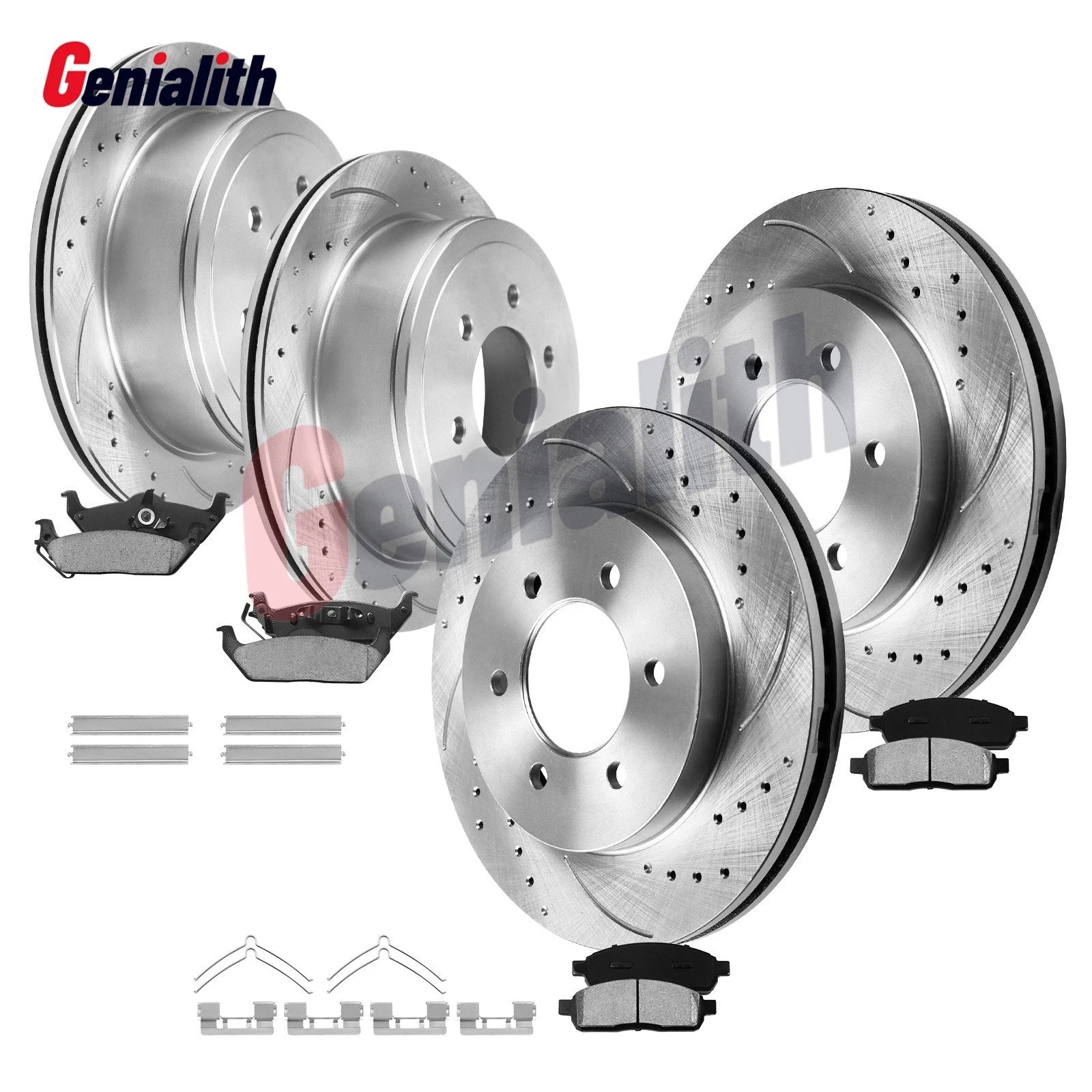 Set of 4 Disc Rotors and Brake Pads for 2004-2008 Ford F-150 Mark LT