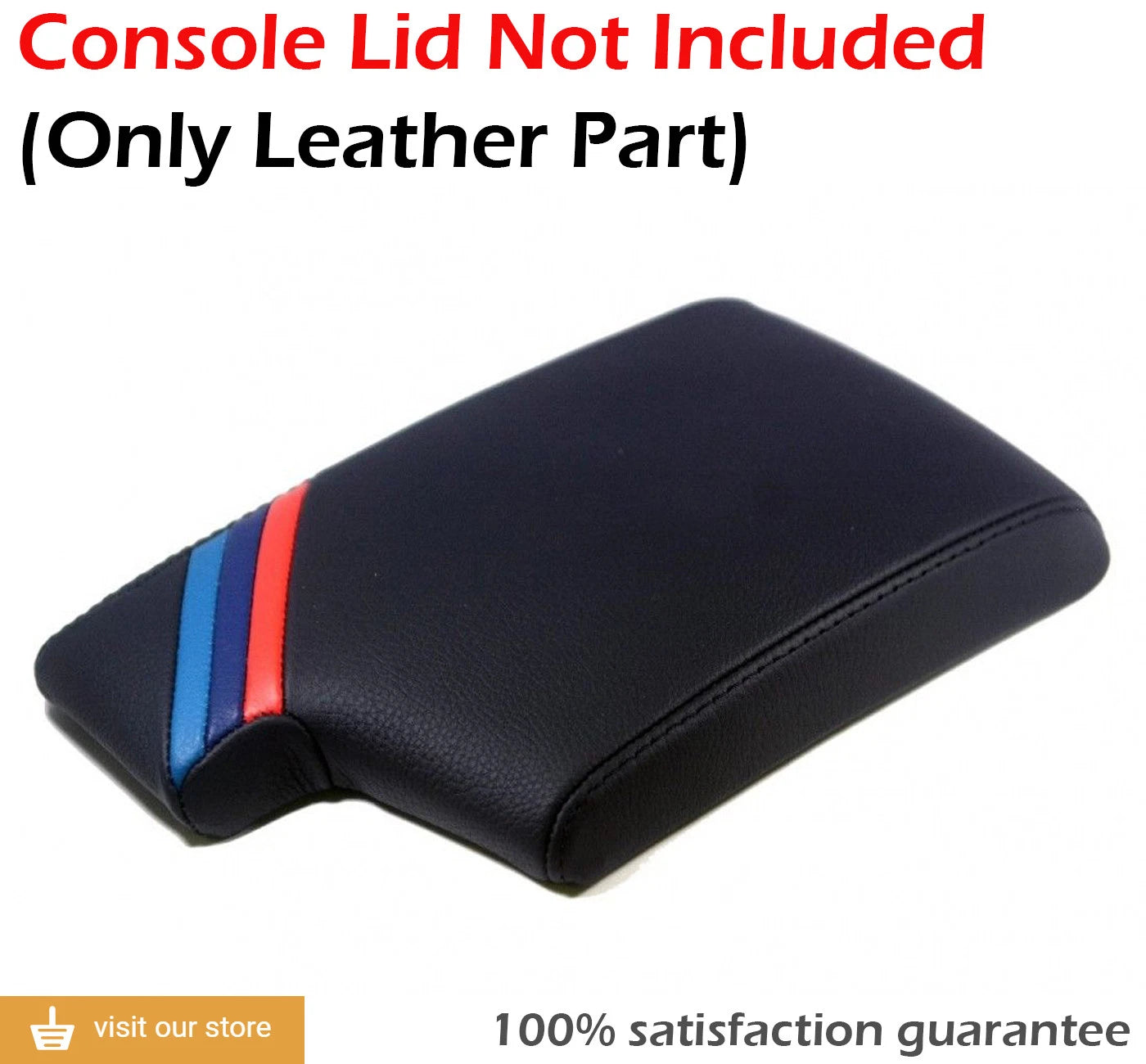 M Style Leather Synthetic Center Console Armrest Cover for BMW E90 (2005–2013)