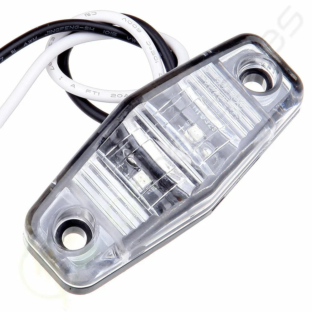 Pack of 20 Mini 2.5" Clear/Red Clearance Light Side Marker