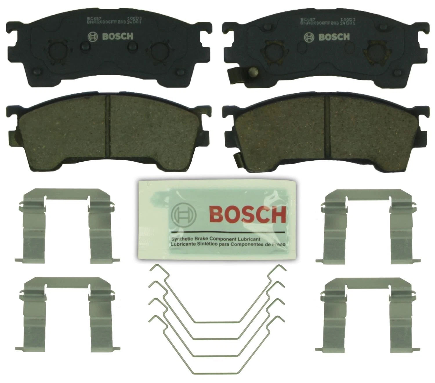 Bosch Front QuietCast Ceramic Brake Pads w/ Hardware for