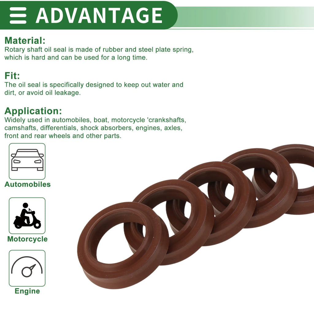 Set of 5 Oil Seal Rotary Shaft Seal FKM Rubber 18x26x4.5mm