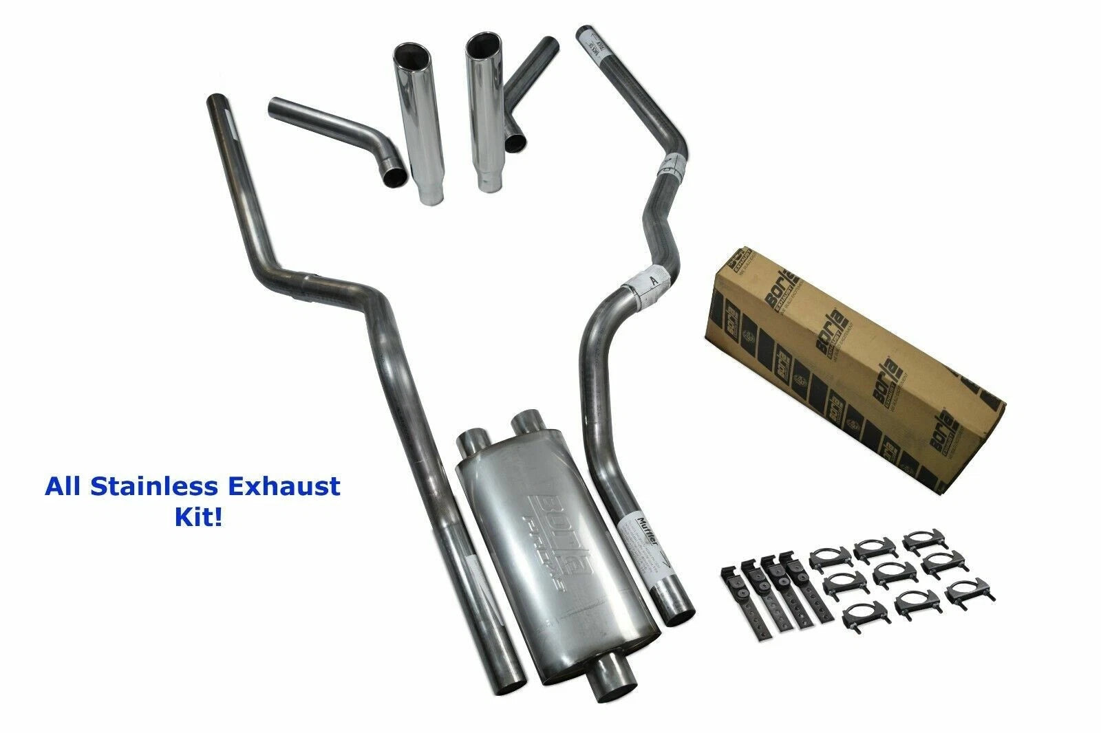 Dual Exhaust for Ford F150 (2015–2020) - Stainless Steel, Rolled Tip