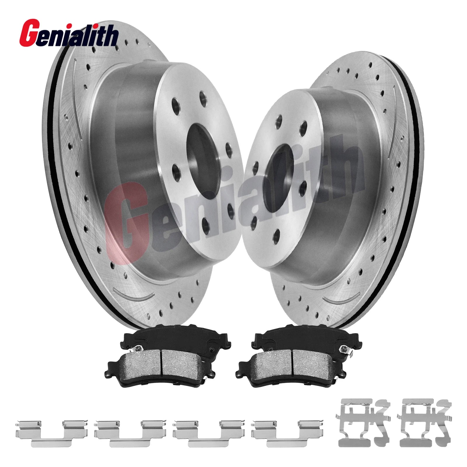 Rear Drilled Brake Rotors & Ceramic Pads for Chevy Silverado Sierra 1500 (1999–2006)