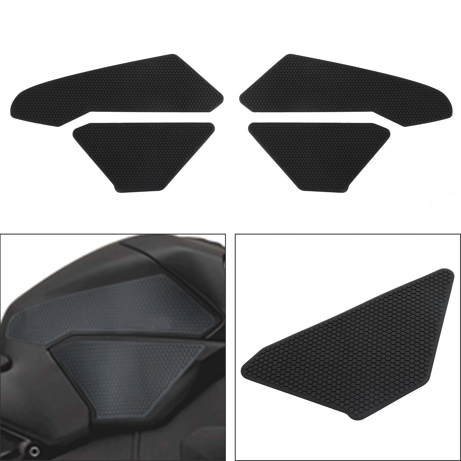 Black Side Tank Pads Traction Knee Grips for Honda CBR1000RR (2017–2019)