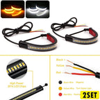 2X Switchback LED Fork Turn Signal Strips for Motorcycle Bike