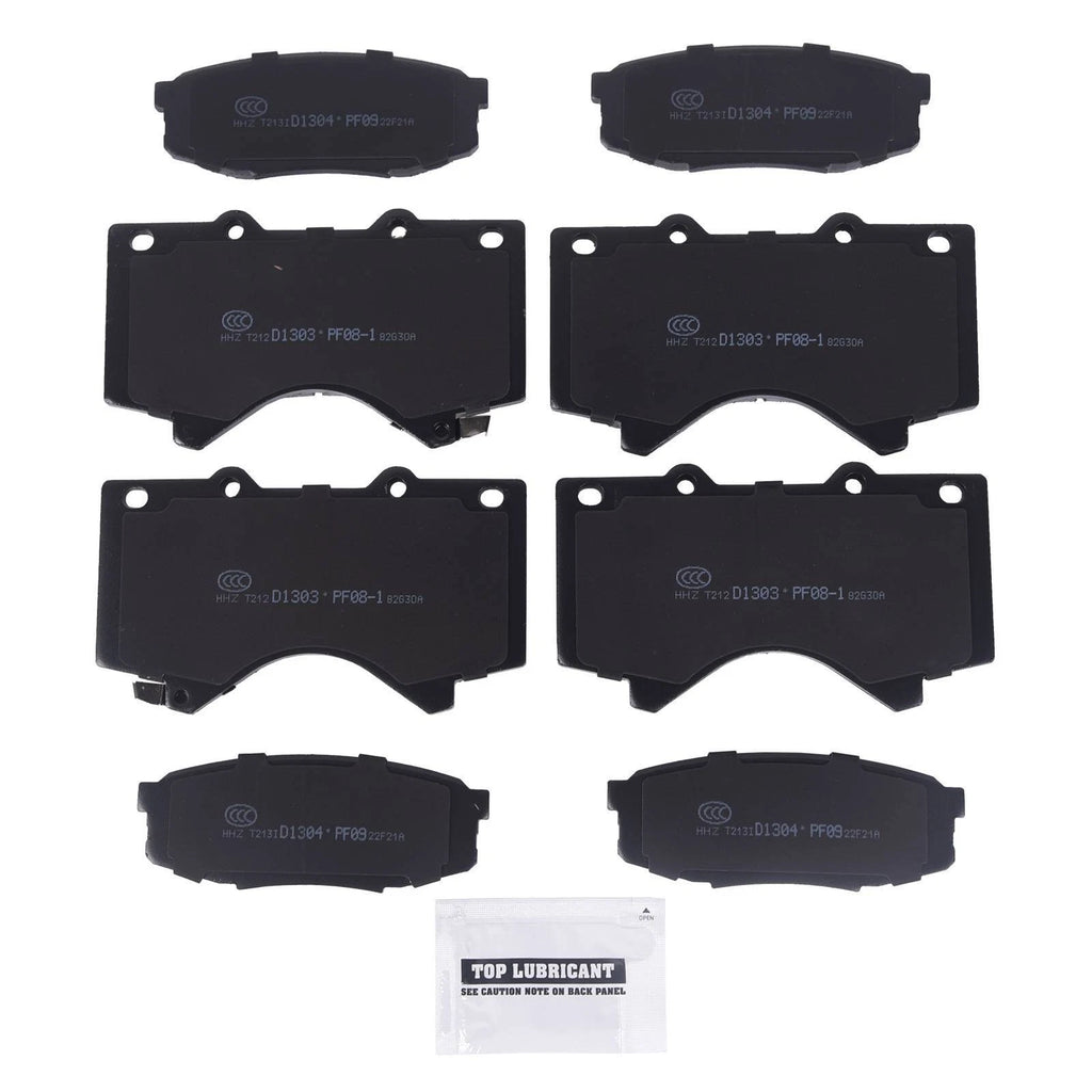 8PCS Ceramic Brake Pad Kit for Toyota Tundra Sequoia (2007–2021)