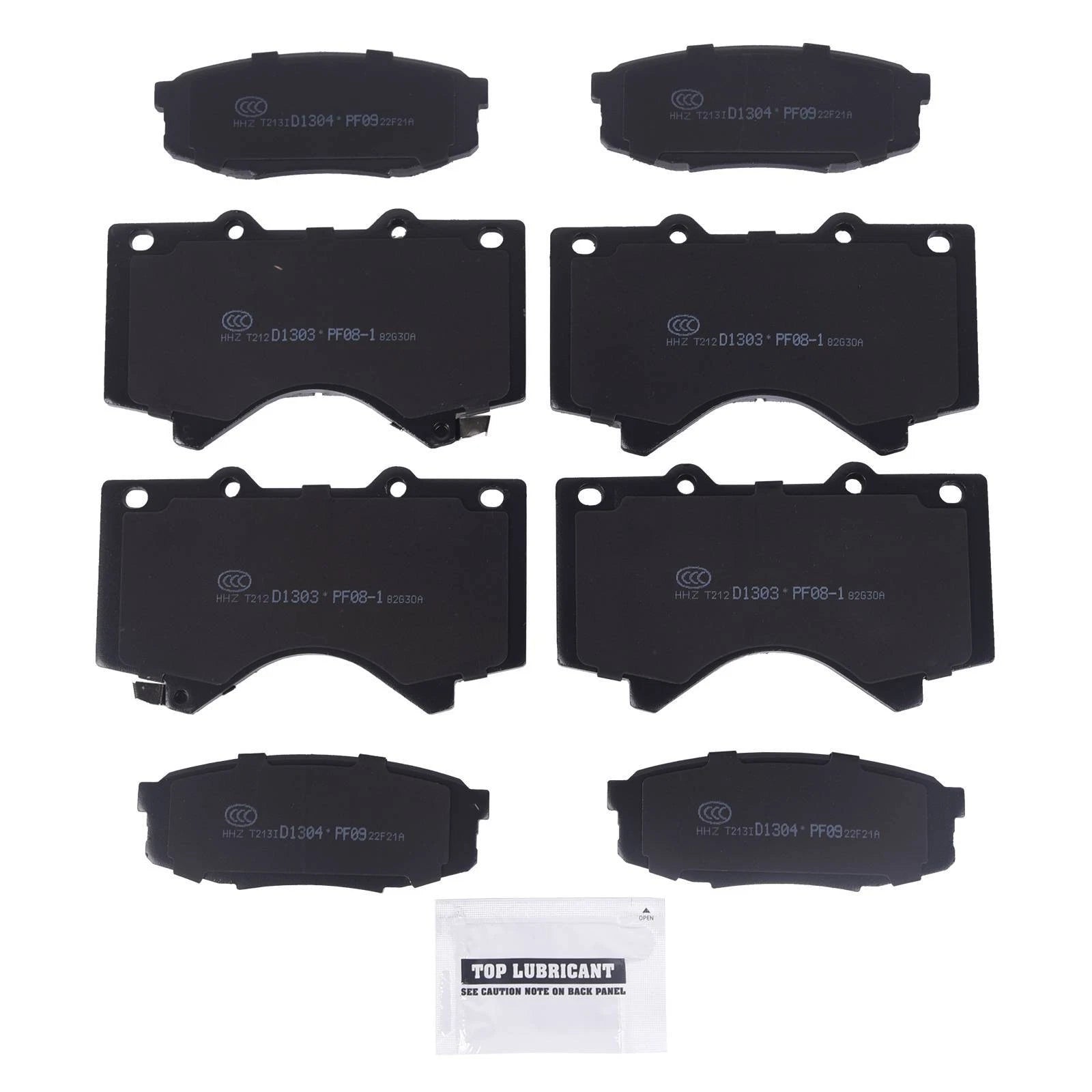 8PCS Ceramic Brake Pad Kit for Toyota Tundra Sequoia (2007–2021)