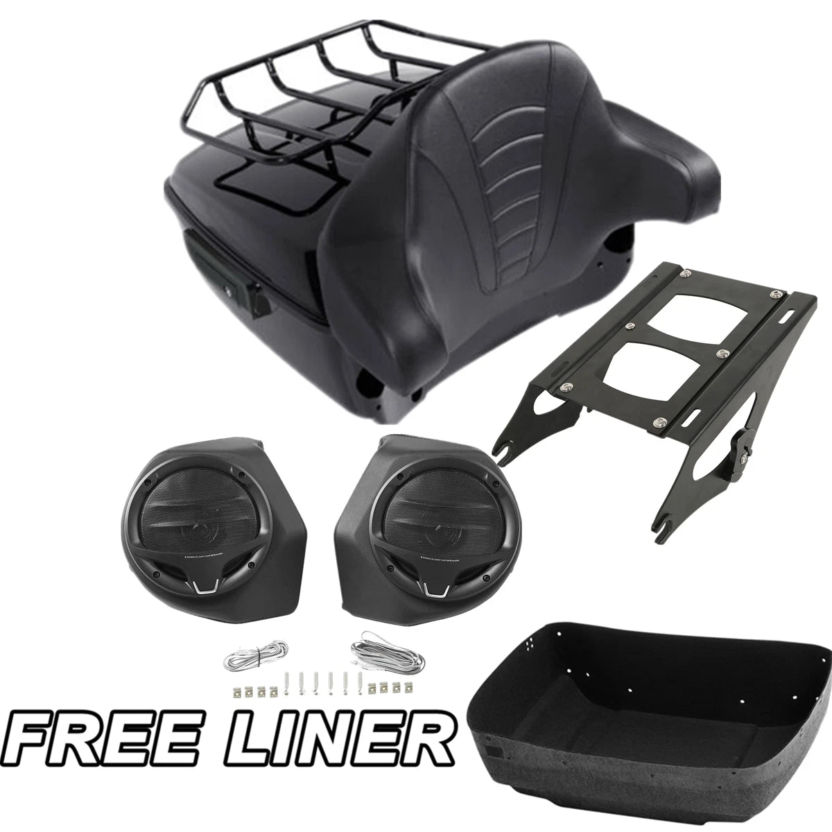 Trunk Rack Backrest Speakers for Harley Street Road Glide (2014–2025)