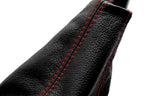 Leather Manual Shift Boot Cover for Acura RSX (2002–2006) Black Red Stitch
