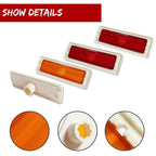 Set of 4 Amber Front & Red Rear Bumper Side Marker Lights for Chevy Nova (1970–1974)