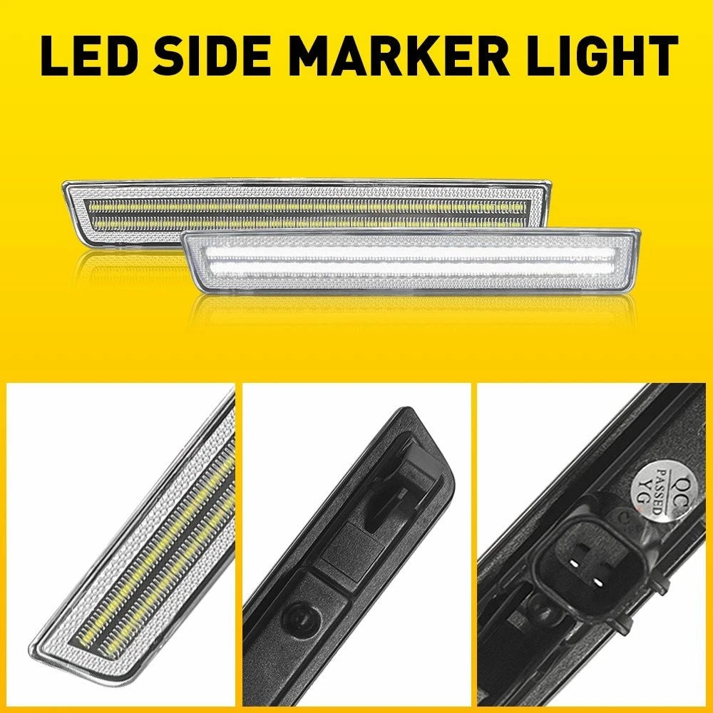 2X LED White Side Marker Light Lamp for Dodge Challenger (2015–2022)