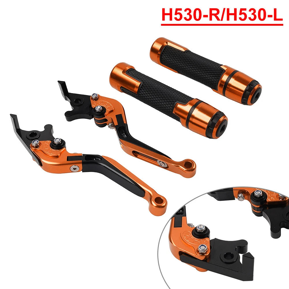 Set of 2 Orange Extendable Brake Clutch Levers for Yamaha TMAX 500/530