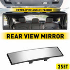 Set of 2 Wide Angle Convex Rear View Mirrors for Universal Fit (240MM)