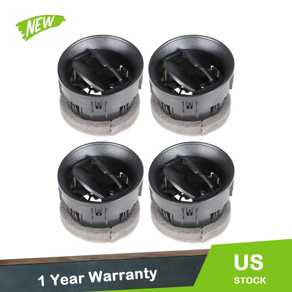 Set of 4 Black Dash AC Heater Air Vents for Ford F-150 (2009–2014)