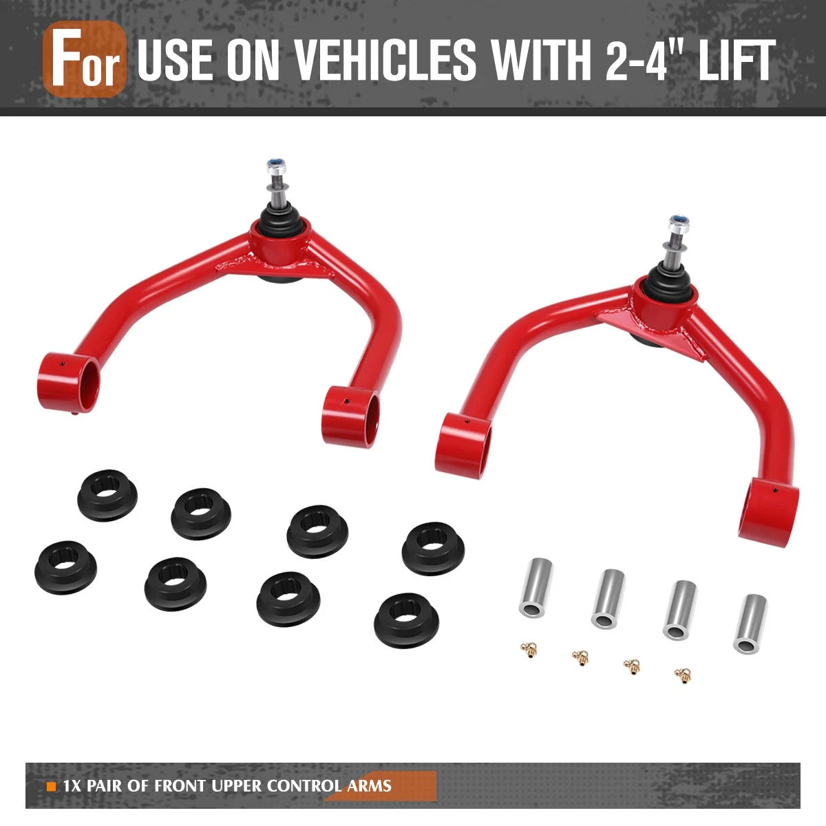 J2 Red Pair Front Upper Control Arms for QX56 QX80 Armada Titan (2004–2024)