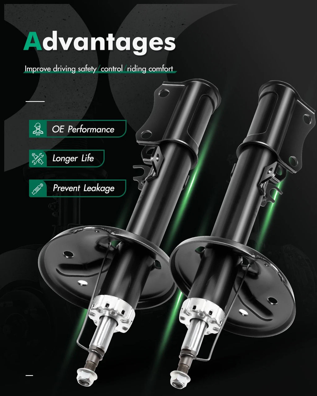 Rear Pair Shocks & Struts for Toyota Camry (2002–2003)