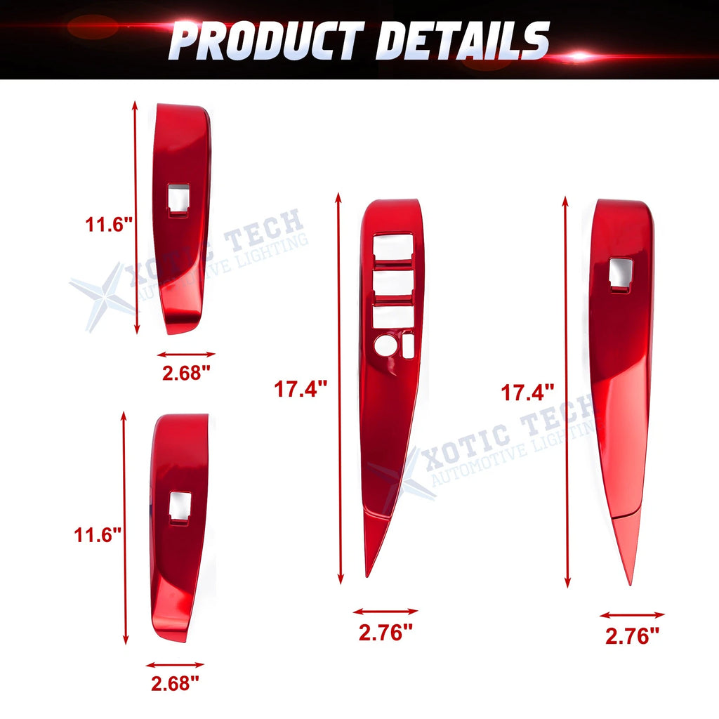 Door Window Lift Switch Panel Trim Accessories Kit for Toyota Camry (2018-2026)