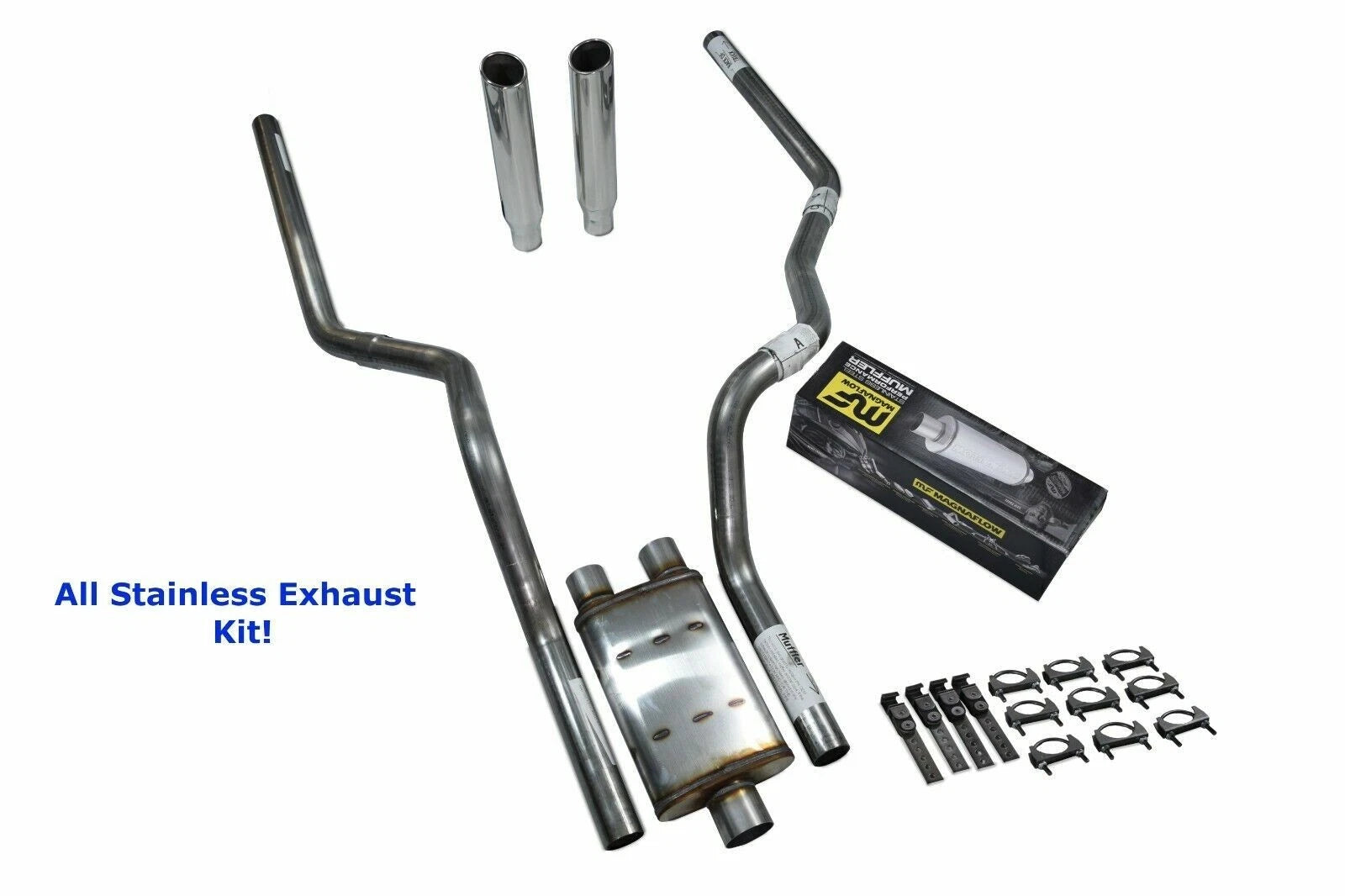 Dual Exhaust Kit for Dodge Ram 1500 (2009–2018) Stainless Steel Rolled Tip