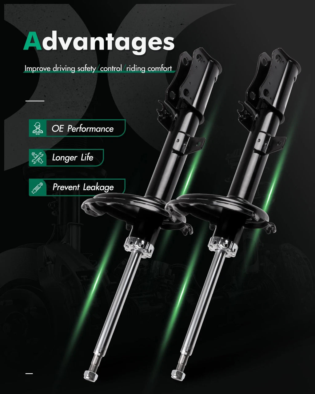 Rear Shocks Struts Absorbers for Lexus RX330 RX350 RX400H Toyota Highlander (2004–2009)