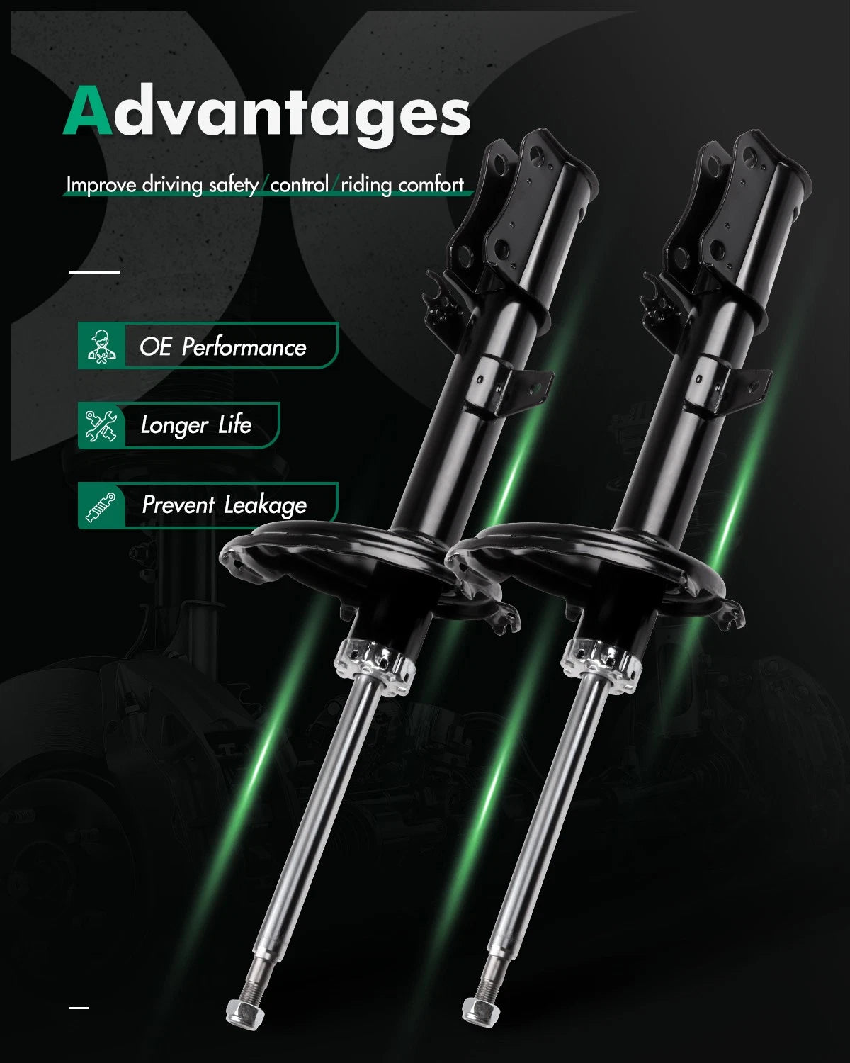 Rear Shocks Struts Absorbers for Lexus RX330 RX350 RX400H Toyota Highlander (2004–2009)