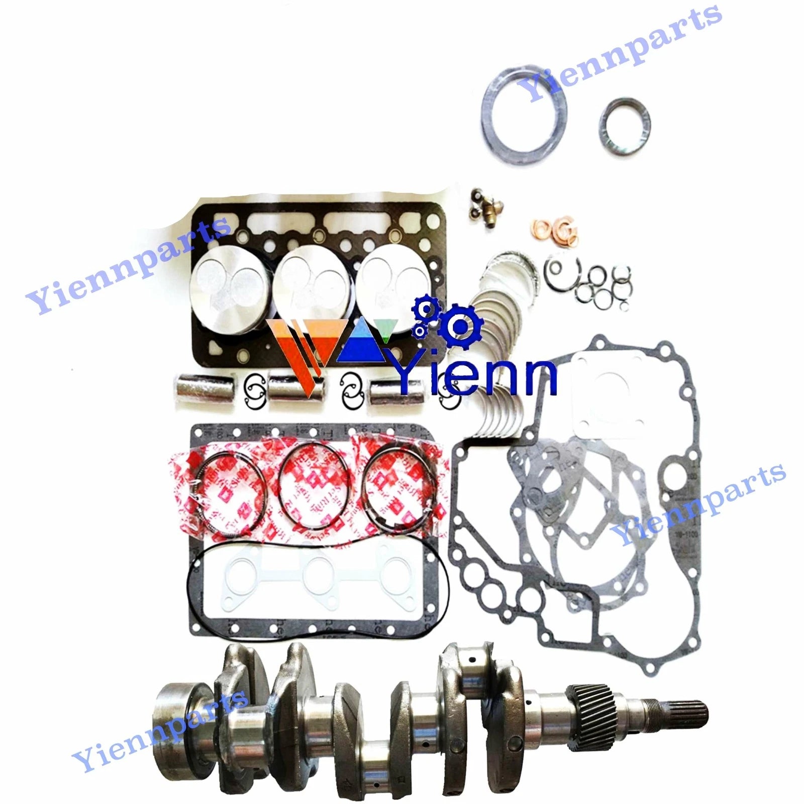 Overhaul Rebuild Kit + Crankshaft for Kubota BX2230D (D902, D902EBH)
