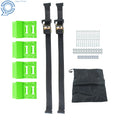 Set of 2 Wheel Chocks and Tie Down Straps for Automotive Use