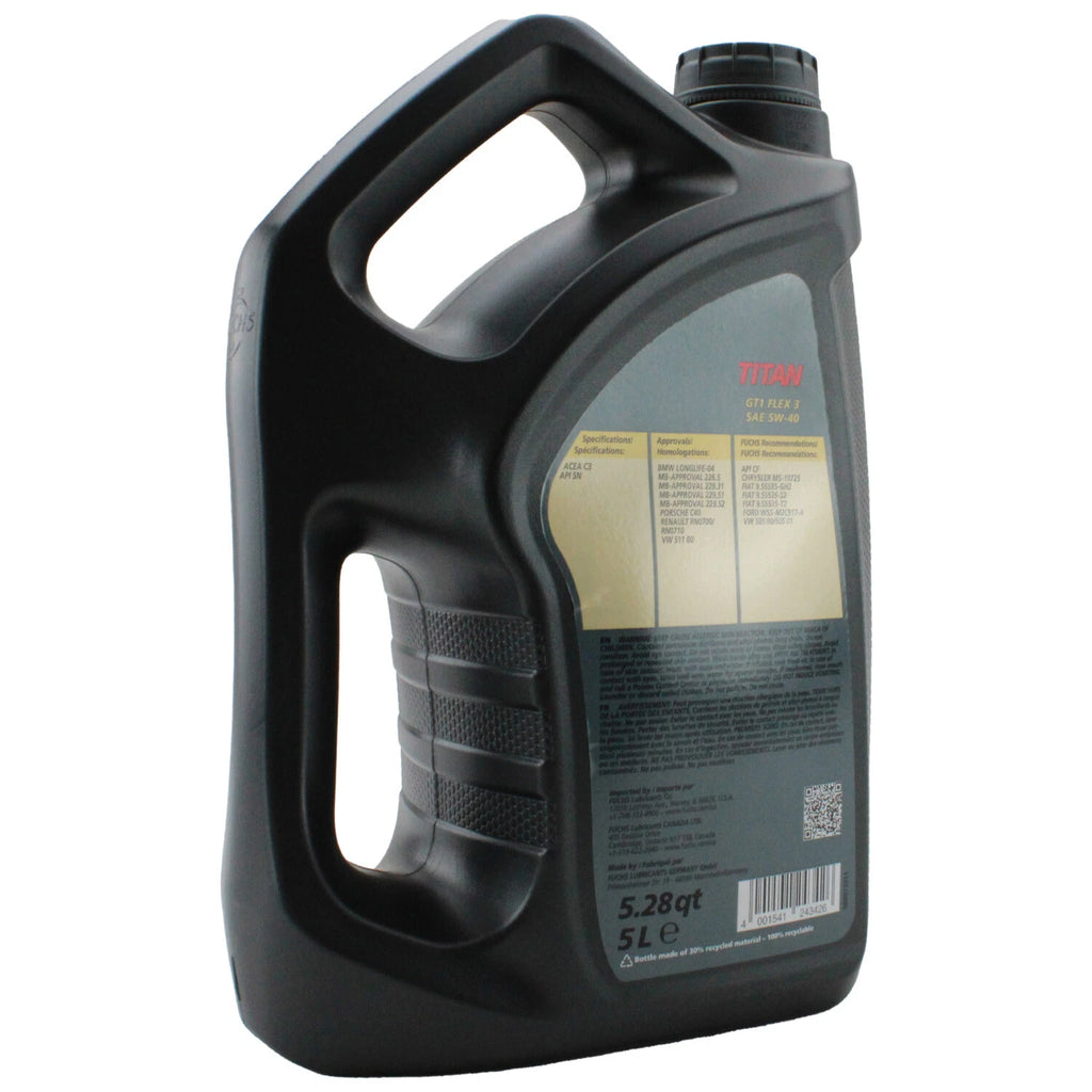 2X 5L Fuchs TITAN GT1 FLEX 3 SAE 5W-40 Engine Oil for Audi Jaguar MB