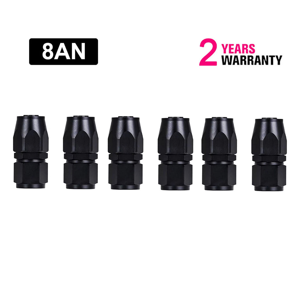 Set of 6 8AN Straight Swivel Hose End Fittings for CPE Oil Fuel Line