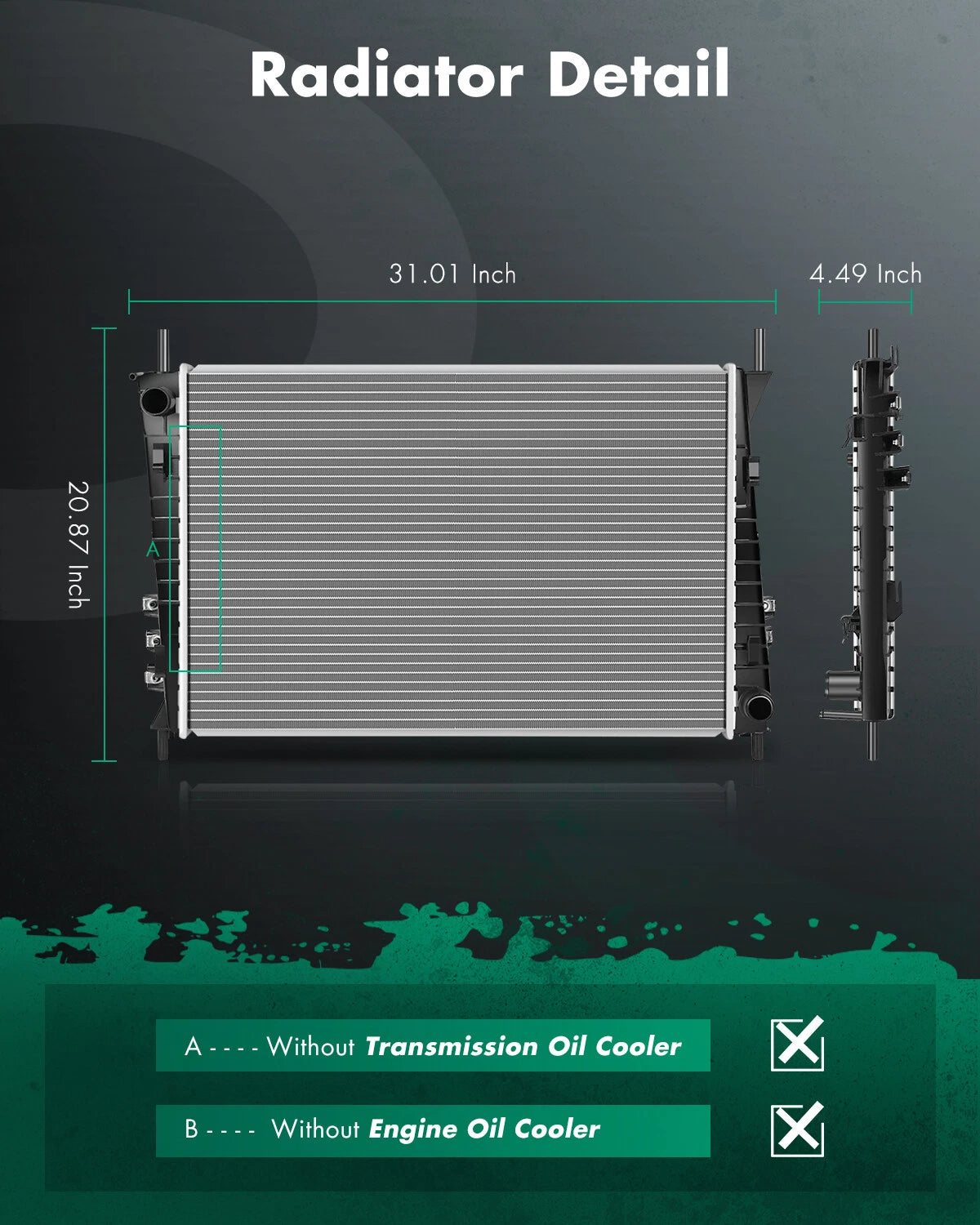 Radiator for Jaguar X-Type 2002–2008 (3.0L, Aluminum)