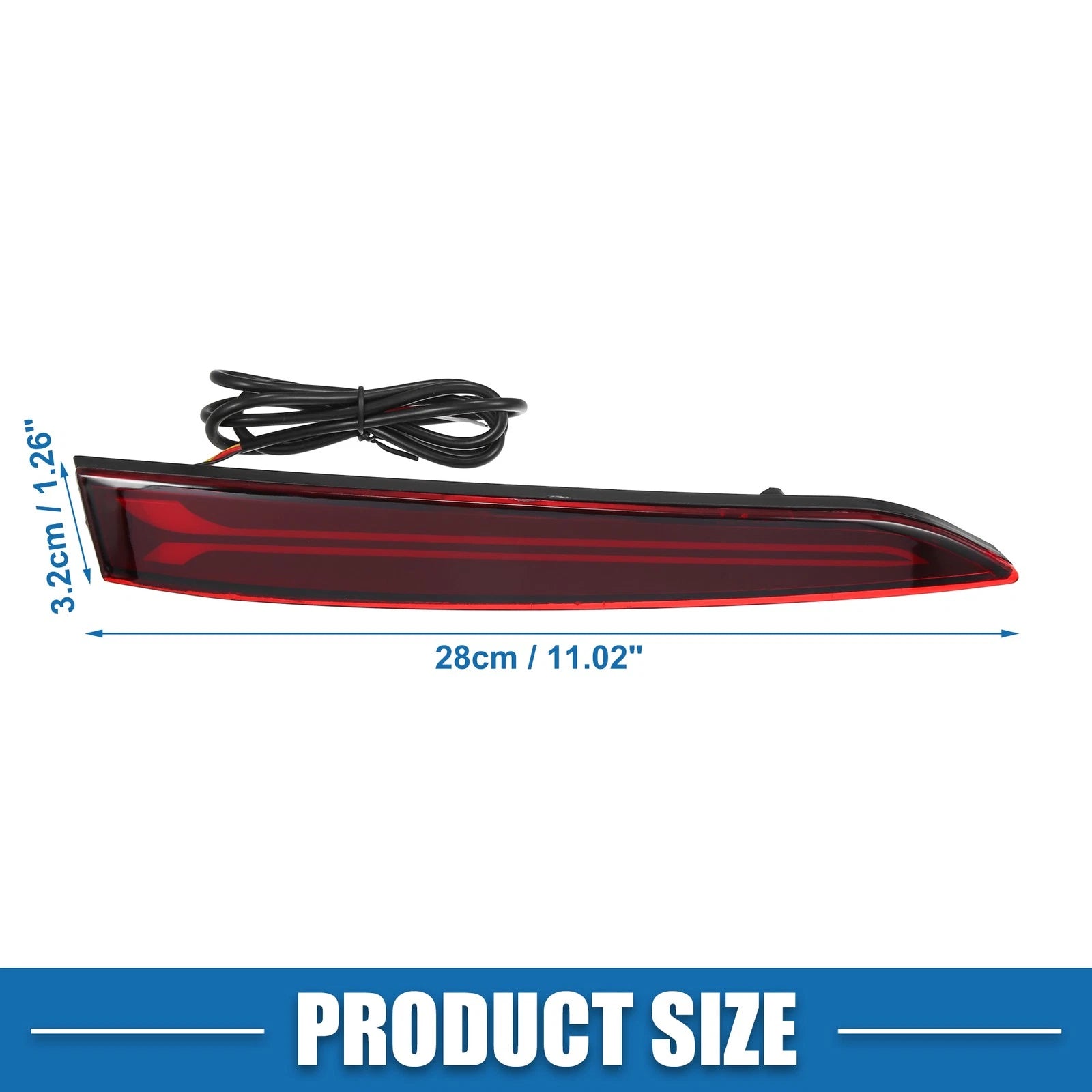 1 Pair Rear Bumper Reflector for Hyundai Verna (2017–2020) Red Amber